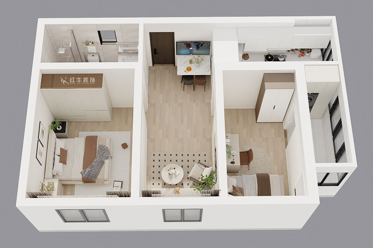 劉曉芳|青云巷20號(hào)201-57㎡-現(xiàn)代風(fēng)格|2室2廳1衛(wèi)|老房裝修|定制家|全包8