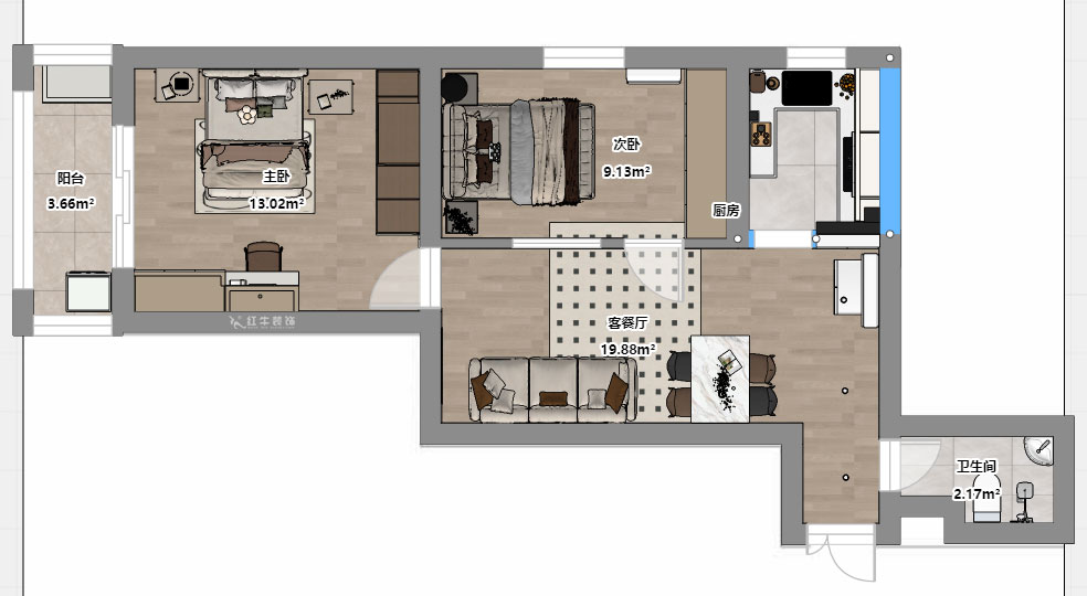 劉曉芳|武學(xué)園6-807-73㎡-現(xiàn)代風(fēng)格|2室2廳1衛(wèi)|老房裝修|定制家|全包8
