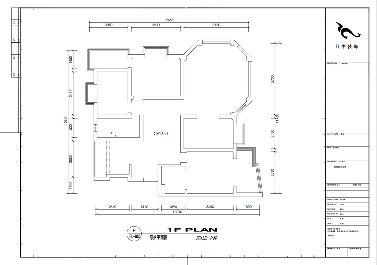 劉小勇|楓丹白露城市花園-30號(hào)樓501室-140㎡-法式中古風(fēng)格|4室2廳2衛(wèi)|老房裝修|定制家|全包21萬(wàn)|00_01原始結(jié)構(gòu)圖