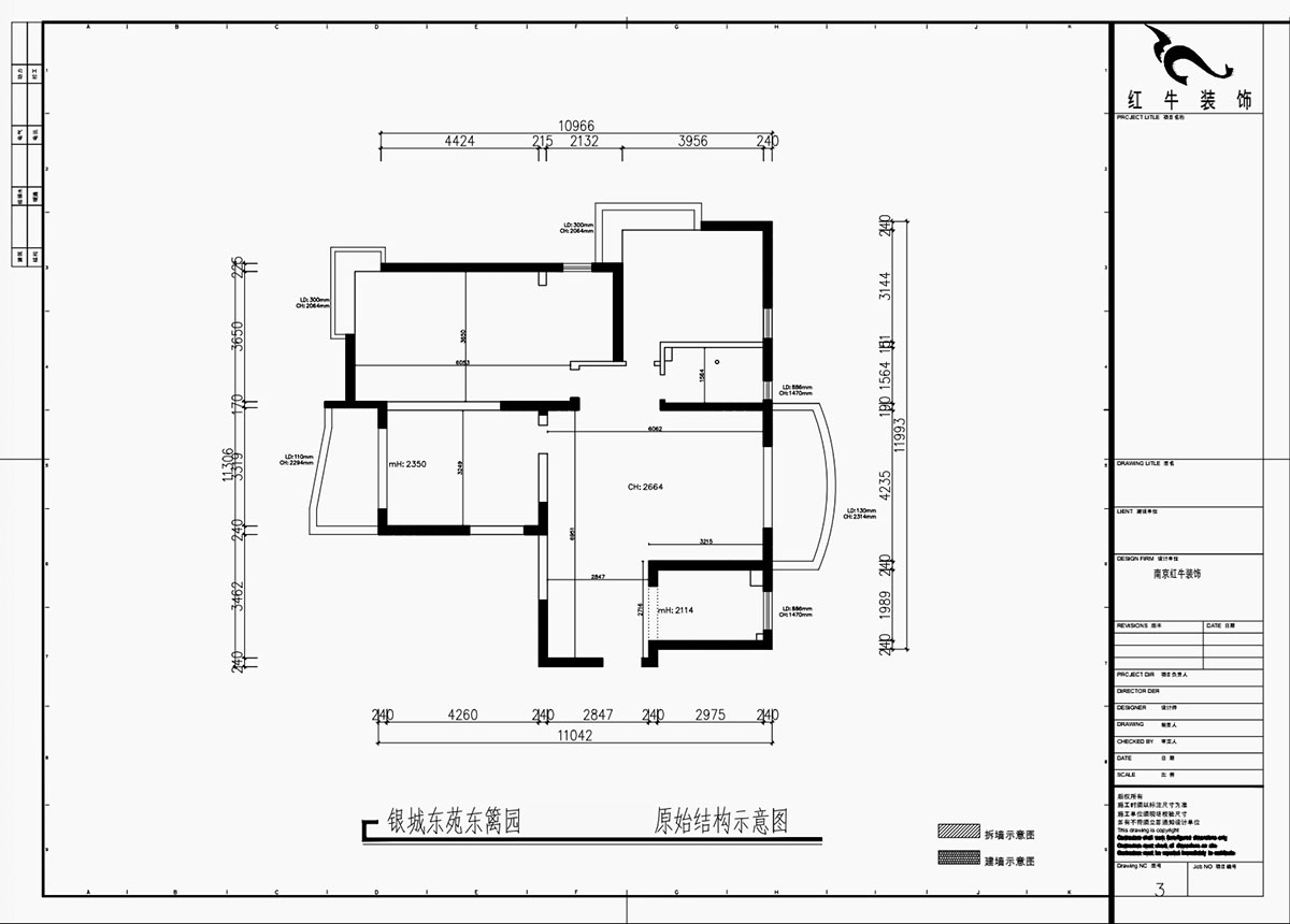 魏利利｜銀城東苑東籬園2幢103室-135㎡-簡約風(fēng)格｜4室2廳2衛(wèi)｜毛坯裝修｜定制家｜全包24萬｜00_01原始結(jié)構(gòu)圖