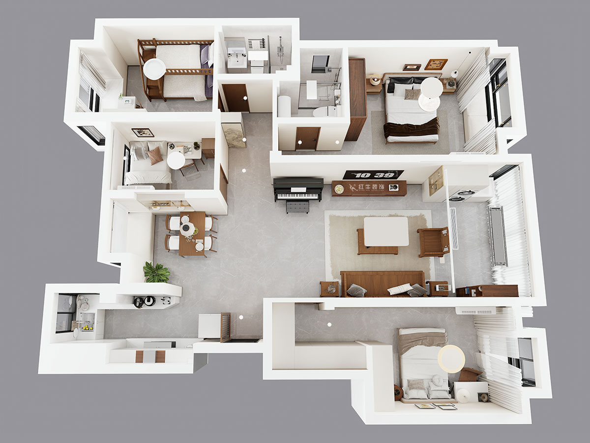 孟憲濤|高科榮域8-2-303-133㎡-簡約中式風格|4室2廳2衛(wèi)|老房裝修|定制家|全包17