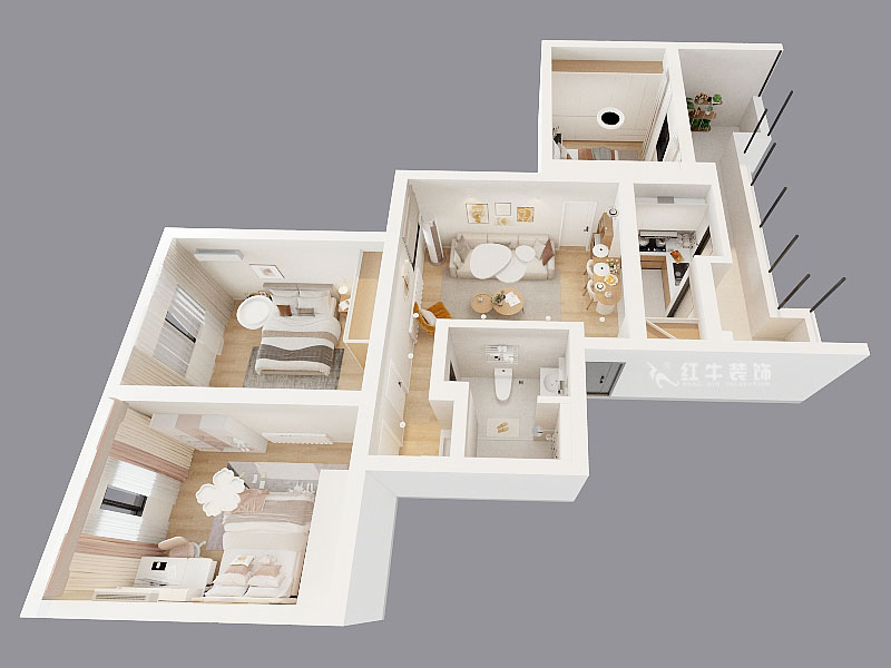 吳波|清江花苑-清風(fēng)園7-4-601-94㎡-現(xiàn)代簡約風(fēng)格|3室1廳1衛(wèi)|舊房裝修|定制家|全包12萬|00_04鳥瞰圖