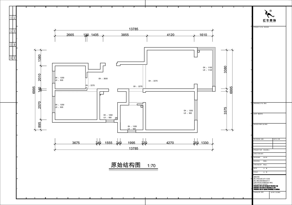 蔣?。自蒲啪?1-202-88㎡-現(xiàn)代簡(jiǎn)約風(fēng)格｜3室2廳1衛(wèi)｜新房裝修｜定制家｜全包11萬｜00_01原始結(jié)構(gòu)圖
