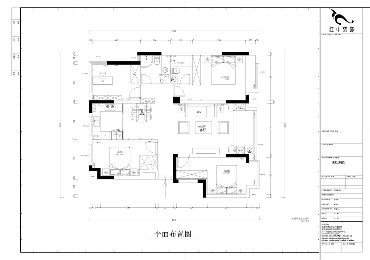 孟憲濤|融創(chuàng)臻園15-1005-120㎡-簡(jiǎn)約風(fēng)格|4室2廳2衛(wèi)|新房裝修|定制家|全包16萬(wàn)|00_01原始結(jié)構(gòu)圖