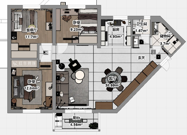 劉小勇|五臺(tái)花園11-1706-124㎡-現(xiàn)代簡約風(fēng)格|3室2廳2衛(wèi)|老房裝修|定制家|全包16