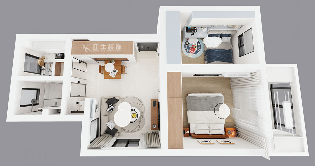 朱彥|鳳凰花園城金陵園2幢10號(hào)502室-64㎡-現(xiàn)代簡(jiǎn)約風(fēng)格|2室1廳1衛(wèi)|老房改造|定制家|全包10萬(wàn)|00_04鳥瞰圖