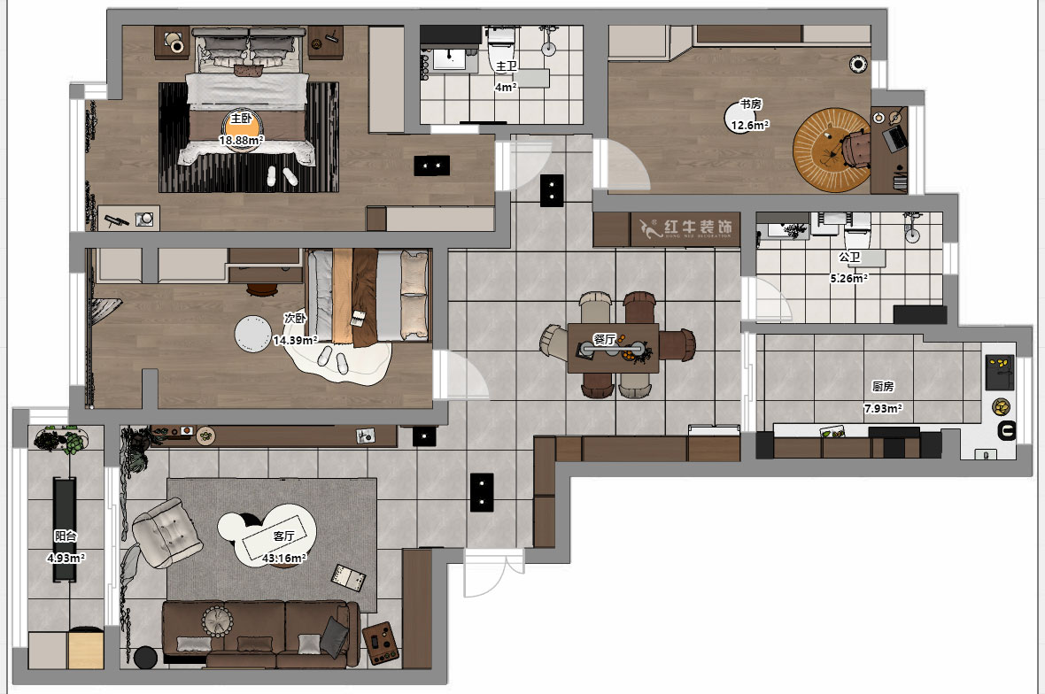 劉萍萍|凱悅·天琴花園7-2-1304-153㎡-現代簡約風格|3室2廳2衛(wèi)|老房裝修|定制家|全包17