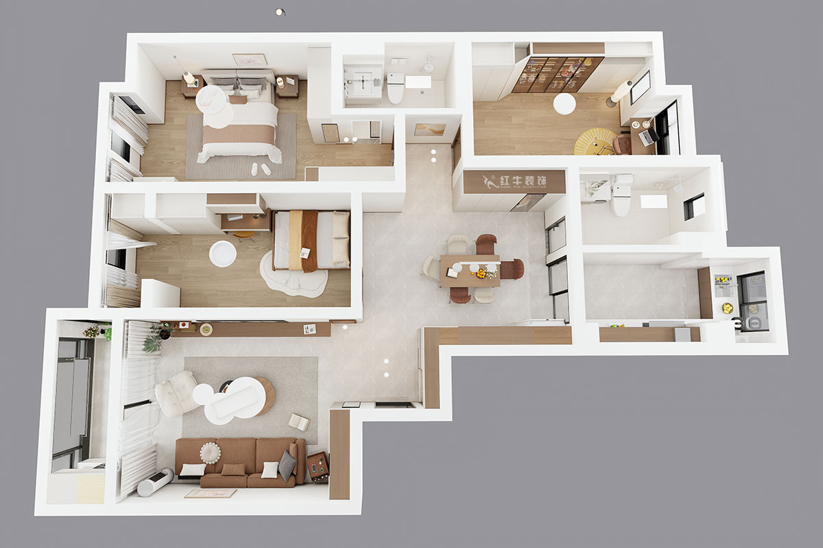 劉萍萍|凱悅·天琴花園7-2-1304-153㎡-現代簡約風格|3室2廳2衛(wèi)|老房裝修|定制家|全包17