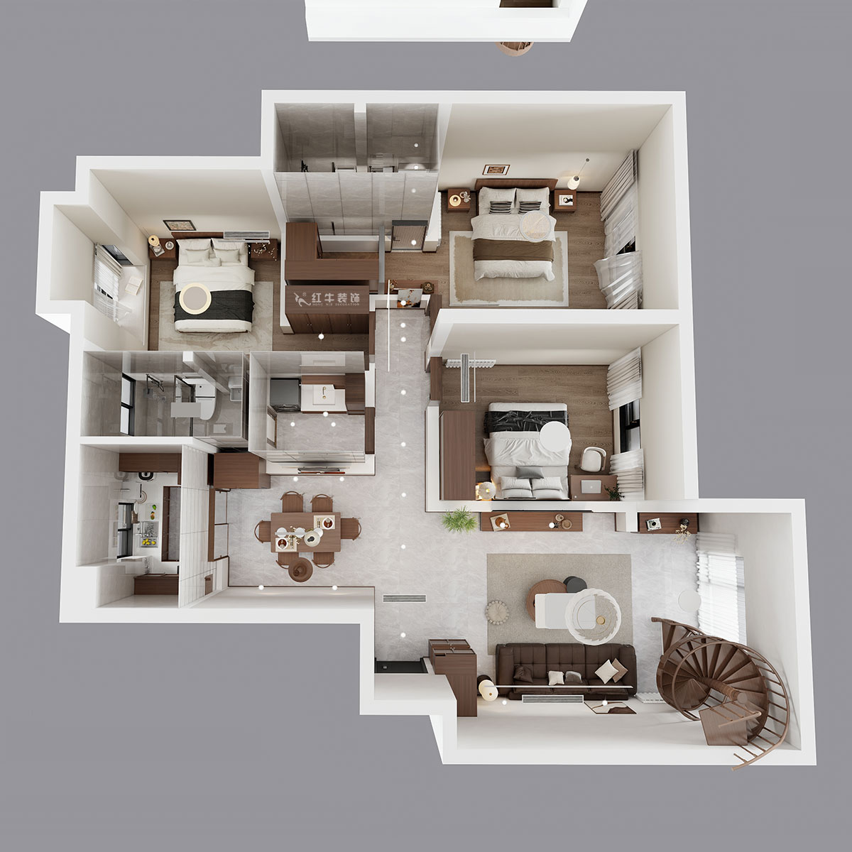 朱彥|聚寶山莊海棠街區(qū)5-1203-130㎡-現(xiàn)代簡約風(fēng)格|3室2廳2衛(wèi)|老房改造|定制家|全包16萬|00_04鳥瞰圖