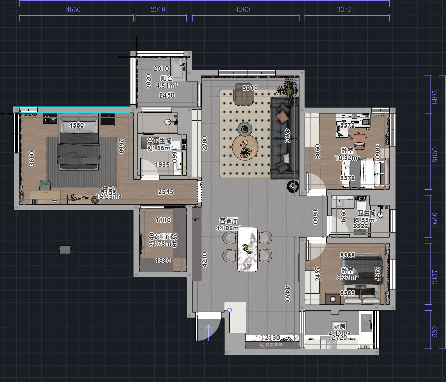 熊皓宇｜仁恒江灣城翠竹苑-140㎡-現(xiàn)代風(fēng)格｜3室2廳2衛(wèi)｜老房裝修｜定制家｜全包14