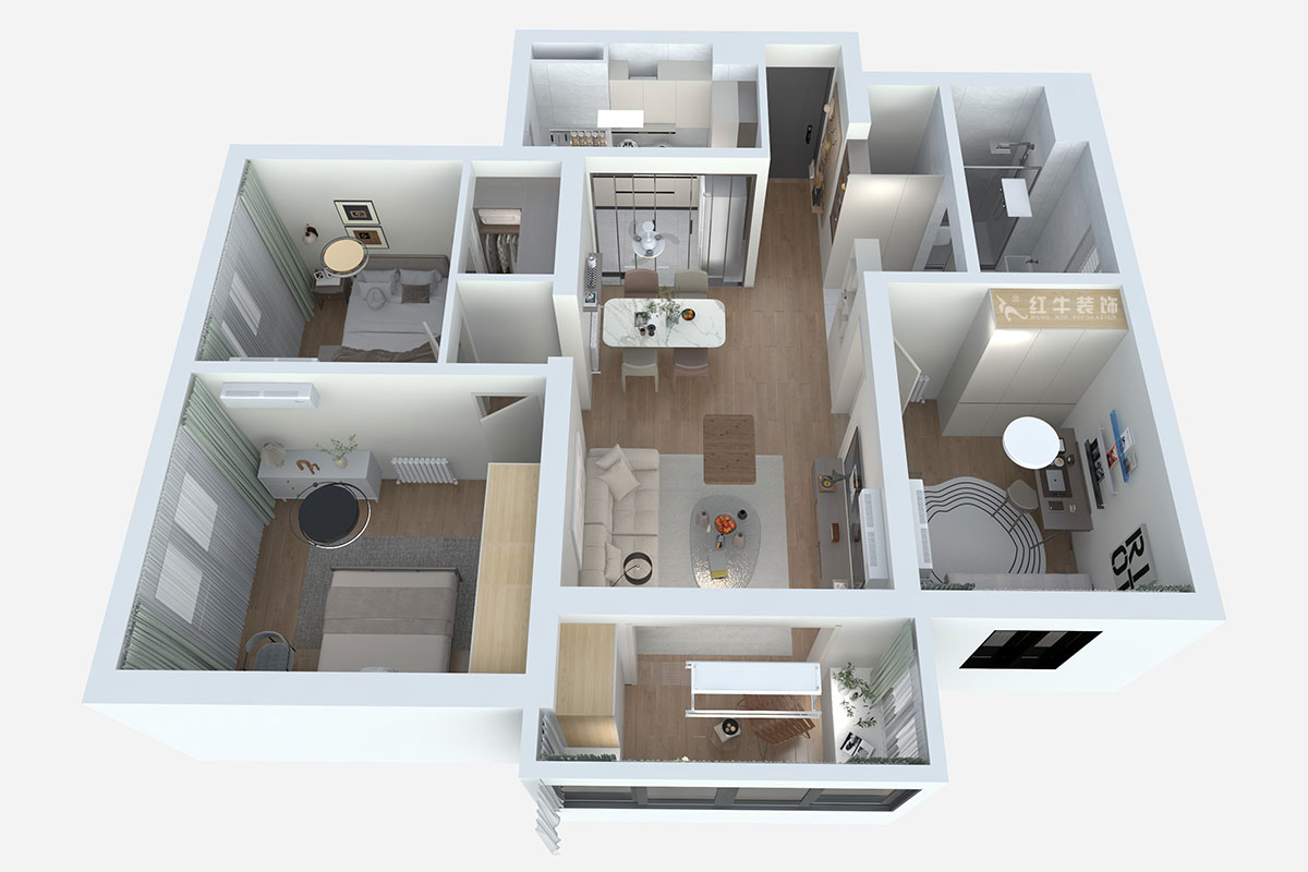 熊皓宇|陽(yáng)光廣場(chǎng)小區(qū)1-803-100㎡-原木風(fēng)|3室2廳1廚1衛(wèi)1陽(yáng)臺(tái)|老房裝修|定制家|全包14