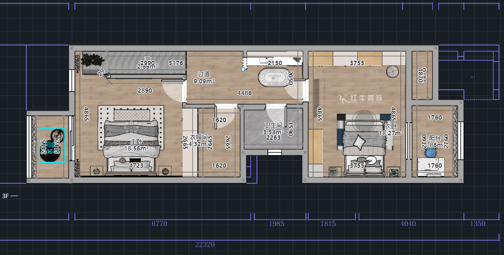 熊皓宇|城開湯山公館16甲103室-160㎡-現(xiàn)代風格|復式|4室2廳1廚2衛(wèi)2陽臺|老房裝修|定制家|全包|00_02二層平面彩圖
